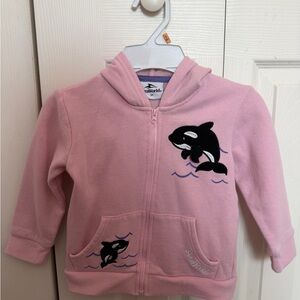 Pink Kids Hoodie with Orca Design